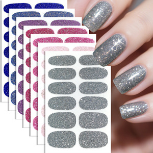 Di alta qualità piccolo libro rosso Nail sticker impermeabile pieno Glitter polvere artificiale unghie avvolge a basso costo in per le dita - Product Image 2