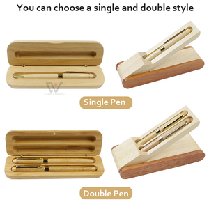 Set di Penne Stilografiche in Legno di Faggio con Portapenne, Regalo per Studenti, Penna Incisa in Legno - Product Image 3