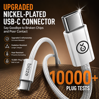 Câble de charge rapide USB-C Biaze 60W 2M tressé, câble de transfert de données PD Type-C pour iPhone 15 16 17 Series