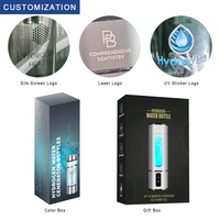 Bouteille d'eau Wasserstoff Flasche à hydrogène étanche personnalisée, portable 420ml, fabricant d'eau domestique en verre à hydrogène H2 pour cadeau