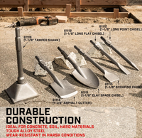 AOLI Lot de 2 marteaux à béton hexagonaux plats de 1-1/8 po pour marteau démoliteur électrique, burin de démolition pour briseur de béton