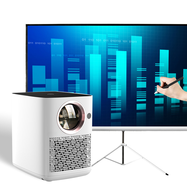 Smart Touch Interactive Pocketable Beamer 4K Android 9 1080P 300ANSI LCD Projector Built-in 10W Speakers WiFi6 Business Office