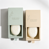 Boîte en carton blanc avec tiroir coulissant, logo personnalisé, finition mate, conteneur cadeau pour cosmétiques et savons