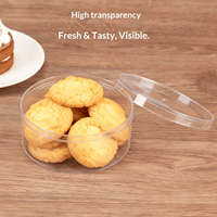Boîte de rangement transparente rectangulaire pour biscuits, pâtisseries, macarons, flocons de neige, avec couvercle, en plastique, pour emballage de gâteaux et snacks