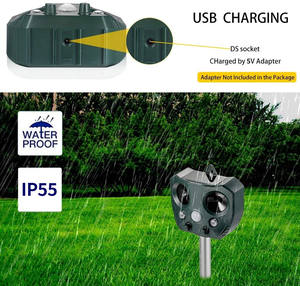 SAIJZEK – répulsif à énergie solaire d'extérieur pour <span class=keywords><strong>chat</strong></span>, répulsif à ultrasons pour souris, serpent, rongeur - Product Image 6