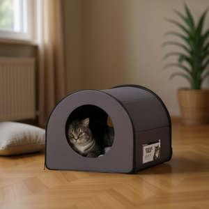 Mobilier confortable pour animaux de compagnie, maison pour chat, semi-circulaire, en polyester, pour intérieur, toutes saisons, taille moyenne, pour amis félines - Product Image 2