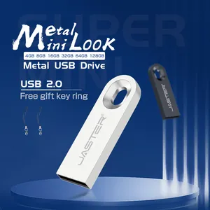 JASTER Mini Metal u disco 2.0 4gb 8gb 16gb Pen Drive 32g 64gb Usb Vara Pendrive Com Chave Do Logotipo Usb Flash Drive