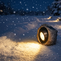 Lámpara Solar de Roca Marrón, Luz Blanca Cálida Simulada de Piedra para Jardín, Camino, Césped, Rocalla y Paisajismo, Suministro de Marca Privada