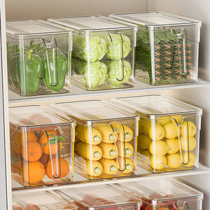 Boîte de rangement pour réfrigérateur Otsuki Shinagawa avec poignée, transparente, épaisse, de qualité alimentaire, pour la conservation des légumes et des fruits - Product Image 4