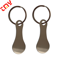 Jetons de chariot de courses personnalisés en acier inoxydable noir argenté de 23 mm, vierges, pour gravure laser