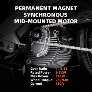 Motocicleta Eléctrica de Carreras EEC 115km/H 72v Potente de 9500W con Frenos ABS y Batería de Litio NCM Extraíble - Product Image 3
