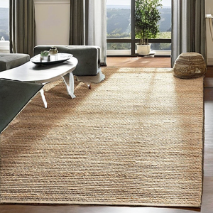 Tapis rond tressé 100% jute pour la maison, antidérapant, adapté aux animaux domestiques, fibre naturelle de haute qualité, grand format, tissé texturé - Product Image 2