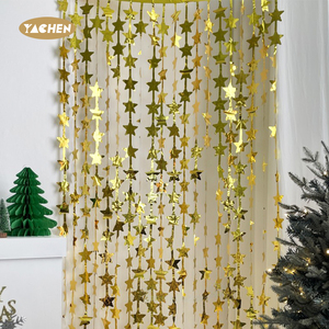 YACHEN 1*2M Rideaux à franges en feuille d'or pour fête d'étoiles dorées pour la fête du Nouvel An, accessoires de photomaton, décorations de fête d'anniversaire - Product Image 3