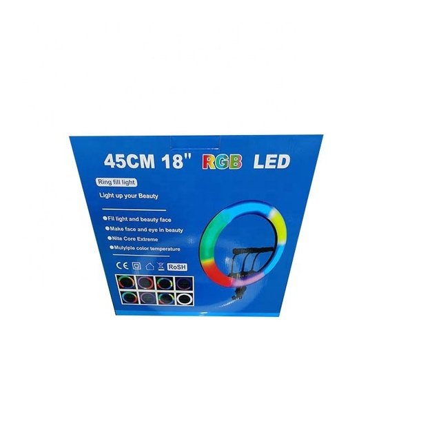 LJJ45 18Inch RGB First Generation ABS Material Led Selfie Ring Light 2700-7000K 36W12V Ring Light Widely Used for Live Streaming