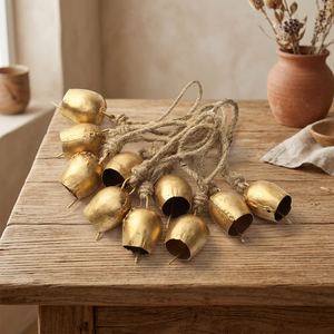 LORD Gold Plated <b>Brass</b> <b>Bells</b> Wind Chime Hanging Ornament Round Shape Polished Music Theme Christmas Home Decoration - Product Image 5