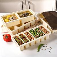 Boîte à lunch en silicone, compatible micro-ondes et congélateur, légère, compartimentée, pour le stockage des aliments