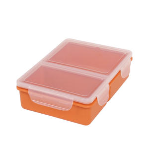 Boîte à lunch à couvercle en plastique multi-usages-2 compartiments Matériaux portables et sûrs pour pizza, salade, <span class=keywords><strong>bento</strong></span> et sandwich - Product Image 2