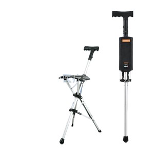 Electric Walking Stick <b>Stool</b> 88cm Aluminum Alloy Adjustable One Button Opening Outdoor Hiking <b>Portable</b> <b>Folding</b> Trekking Pole - Product Image 1