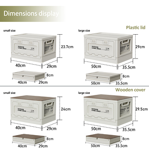 Hotsale Useful Portable Picnic Folding <strong>Box</strong> Large Capacity Outdoor Camping Lightweight <strong>Storage</strong> <strong>Box</strong> With <strong>Wooden</strong> Lid - Product Image 6