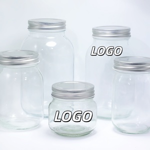 Prix d'usine – Bocal Mason en verre à large ouverture de 4oz, 8oz, 10oz, 12oz, 16oz, 32oz pour confiture, mise en conserve et stockage alimentaire - Product Image 1