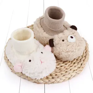 Mu Baby Winter Warm Unisex Zachte Pluche Slippers Dier Laarzen Peuter Baby Wieg Schoenen Winter Baby Eerste Wandelaars