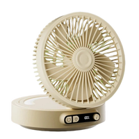 Ventilateur pliable portable 6000mAh rechargeable, ventilateur de bureau avec écran LED, oscillation automatique, fixation murale, USB Type-C pour le camping et les voyages