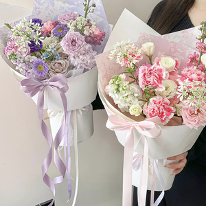 2.0cm*45야드 순색 리본 꽃 포장용 플로리스트 리본 크리스마스 생일 선물 꽃 새틴 리본 장식용 - Product Image 6