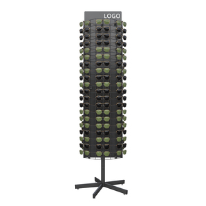 Oem ODM nhà máy bán lẻ kính cửa hàng đồ đạc kim loại di động xoay sàn 288 Kính mát hiển thị đứng với gương - Product Image 2