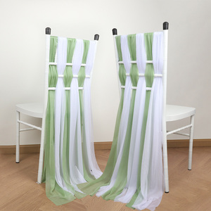 Tenda in garza moderna e resistente <span class=keywords><strong>YR</strong></span> con motivo floreale, decorazione per sedie da matrimonio in chiffon di perle per allestimenti scenografici nuziali - Product Image 1