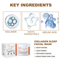 Masque de nuit hydratant et raffermissant au collagène, acide hyaluronique et extrait de corne de cerf, sans rinçage, pour une action transfrontalière complète sur les pores