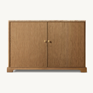 Vintage Industrial Double Door Solid Wood <strong>Sideboard</strong> Cabinet <strong>for</strong> Farmhouse <strong>Kitchen</strong> and Living Dining Rooms - Product Image 1