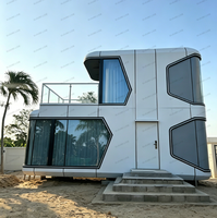 Maison capsule Smart Living V5 avec système de commande vocale, salle de bain à séparation humide-sèche, maison préfabriquée type capsule spatiale