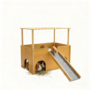 Nouvelle cage en bois imperméable et portable <span class=keywords><strong>pour</strong></span> <span class=keywords><strong>hamster</strong></span>, style nordique, double couche, grande maison, ours en soie dorée, villa de luxe - Product Image 1