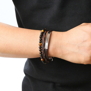 Chaude En Acier Inoxydable Couches Tissé En Cuir Pierre <span class=keywords><strong>De</strong></span> <span class=keywords><strong>Lave</strong></span> Perle Charme <span class=keywords><strong>Bracelet</strong></span> Hommes Tresse <span class=keywords><strong>Volcan</strong></span> Pierre <span class=keywords><strong>Bracelet</strong></span> Avec Fermoir Magnétique - Product Image 1