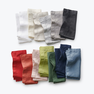 Lot de serviettes de table en coton et lin faites à la main avec ourlet festonné, lavables en machine, pour hôtels, mariages et banquets - Product Image 1