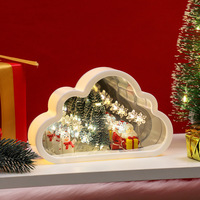 Lumière de Noël de table moderne en forme de bonhomme de neige et d'arbre, alimentée par piles, globe en verre, LED illuminée, décoration de fêtes, cadeau