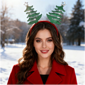 مجموعة إكسسوارات عيد الميلاد بيسينار عصابة رأس قرون عيد الميلاد قبعة شجرة عيد الميلاد ديكور نمط عشوائي - Product Image 4