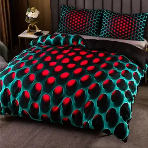 Nhà máy sang trọng nóng bán 3D bộ đồ giường Bộ Duvet cover 3D