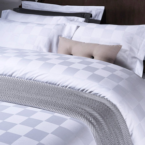 Biancheria da letto bianca jacquard <span class=keywords><strong>di</strong></span> alta qualità dell'hotel 100% cotone lenzuolo ricamo set <span class=keywords><strong>di</strong></span> biancheria da letto per Hotel <span class=keywords><strong>di</strong></span> <span class=keywords><strong>lusso</strong></span> - Product Image 2