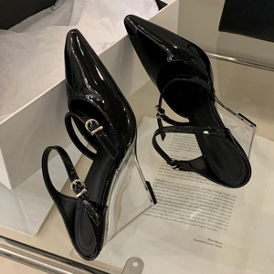 Sandalias Elegantes de Tacón Alto con Punta Abierta y Correa en el Tobillo para Mujer, Diseño Verano 2025, para Oficina, Uso Diario, Plantilla de PU - Product Image 2