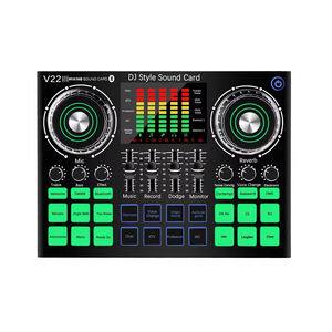 <span class=keywords><strong>Tarjeta</strong></span> de <span class=keywords><strong>sonido</strong></span> <span class=keywords><strong>externa</strong></span> de grabación en vivo V22 con logotipo personalizado más vendido para estudio de grabación interfaz de Audio Usb transmisión en vivo - Product Image 1