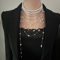 Collier de Perles Shijia d'Imitation Superposé Européen et Américain, Luxueux et Polyvalent à Gland, Cadeaux de Fêtes pour Femmes