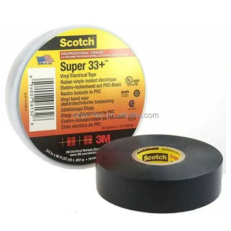 Vinyl Electrical Tape Super 33 + Vlamvertragende Professionele Pvc Rubber Isolatie 33 Zwart #33
