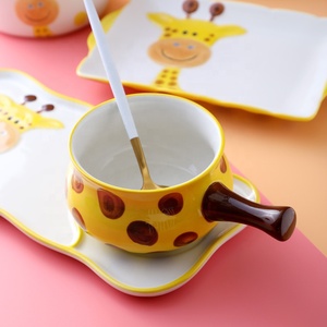 Juego de vajilla de cerámica <span class=keywords><strong>para</strong></span> la salud de los niños, tazón, plato, cuchara, taza, tazón <span class=keywords><strong>para</strong></span> el hogar - Product Image 4