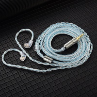Câble de remplacement audio premium avec âme en cuivre sans oxygène, tressage 200 brins, connecteur 3,5 mm, broches dorées 0,75 mm pour écouteurs intra-auriculaires