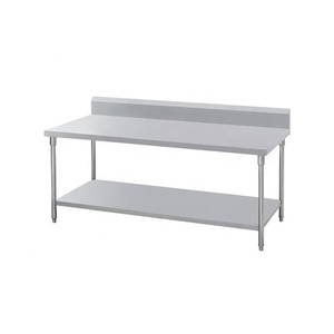 Tables en acier inoxydable robustes pour restaurants, tables de travail en acier inoxydable pour cuisine commerciale avec 3 niveaux - Product Image 1