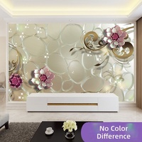 Nouveaux designs 8D 16D 1080p, peintures murales modernes imperméables, papier peint 3D avec motif floral pour appartement