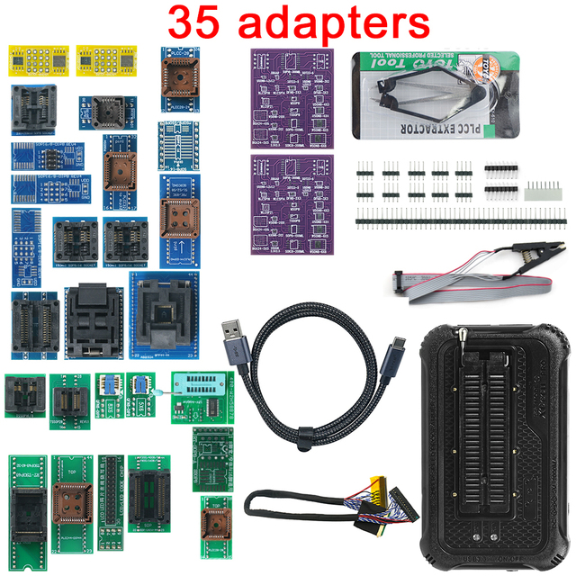 T76 USB 3.0 Universal Programmer + 35 Adapters Support EEPROM nor NAND EMMC MCU GAL Minpro IC Tester 100% XGecu