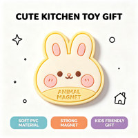 Imanes de nevera de dibujos animados para niños, imanes de nevera de PVC suave con forma de animales, juego de regalo de juguetes de neodimio fuertes