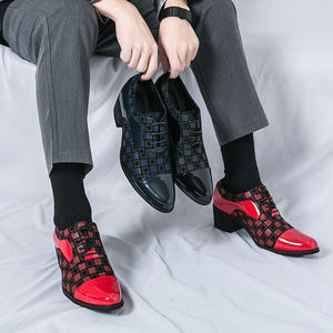 Большие размеры 38-46 с каблуком 6 см дополнительная высота деловые кожаные туфли с острым носком для мужчин - Product Image 4